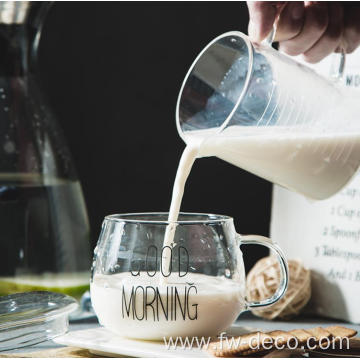 350ml clear round coffee milk drinking glass cup